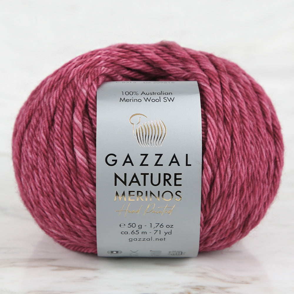 Gazzal Nature Merinos Fuşya El Örgü İpi - 8315