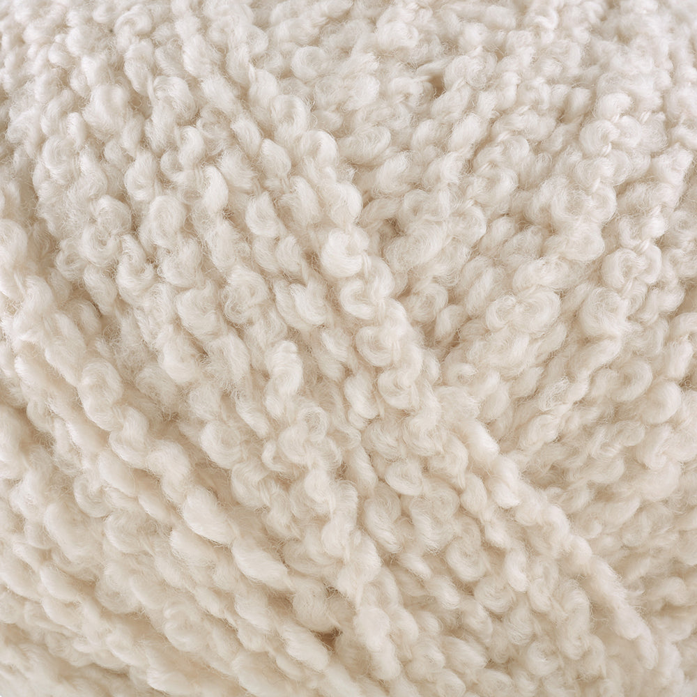 Gazzal Merino Boucle Krem El Örgü İpi- 3761