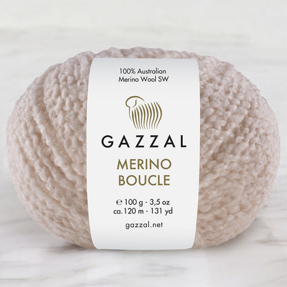 Gazzal Merino Boucle Krem El Örgü İpi- 3764