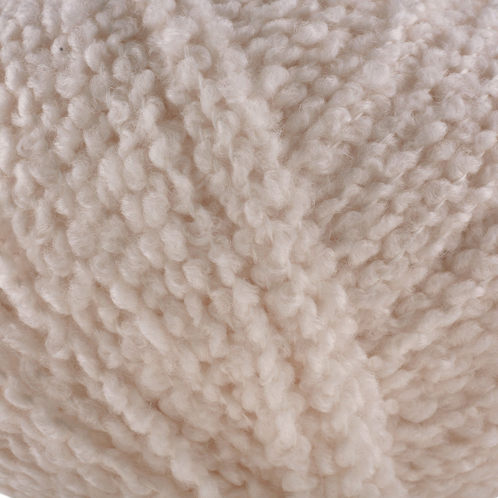 Gazzal Merino Boucle Krem El Örgü İpi- 3764