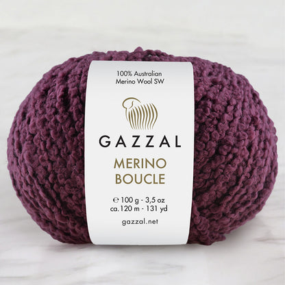 Gazzal Merino Boucle Mor El Örgü İpi- 3767