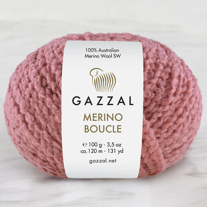 Gazzal Merino Boucle Pembe El Örgü İpi- 3768