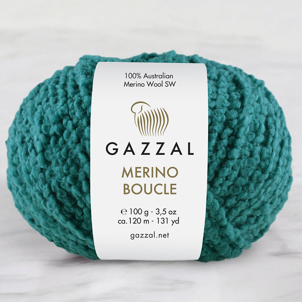 Gazzal Merino Boucle Yeşil El Örgü İpi- 3770