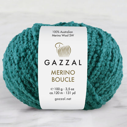 Gazzal Merino Boucle Yeşil El Örgü İpi- 3770