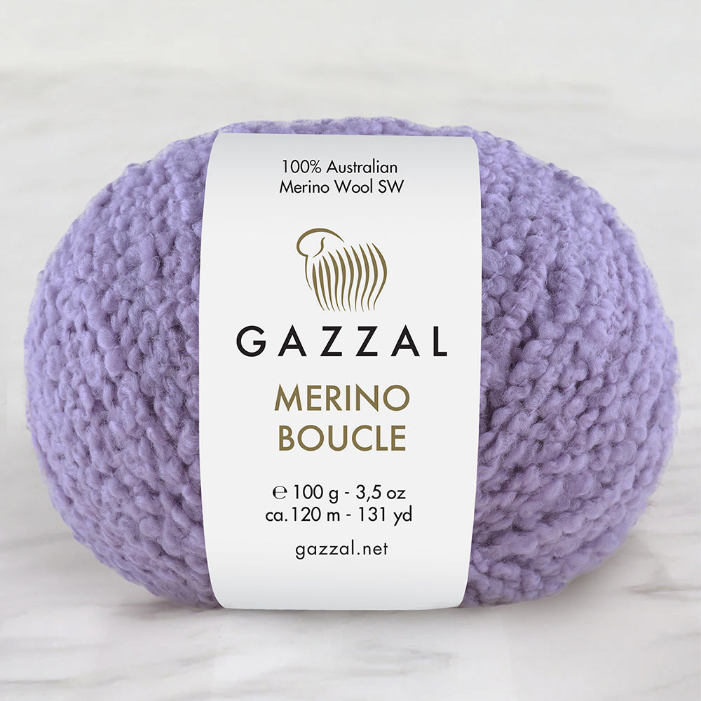 Gazzal Merino Boucle Lila El Örgü İpi- 3772
