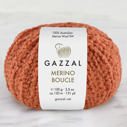 Gazzal Merino Boucle Turuncu El Örgü İpi- 3774