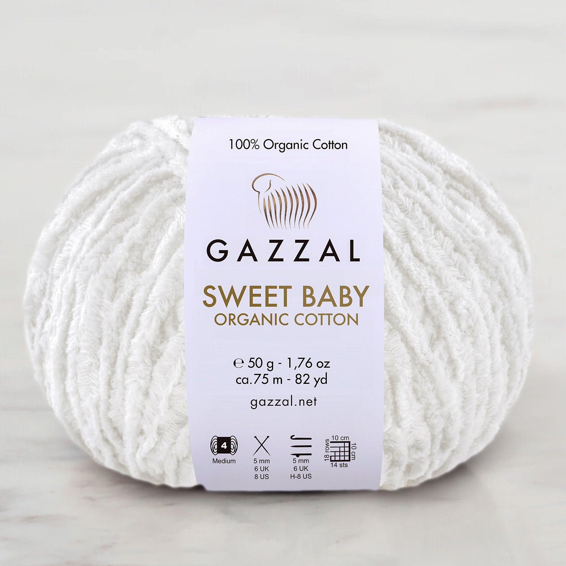Gazzal Sweet Baby Organic Cotton Beyaz El Örgü İpi – 2600