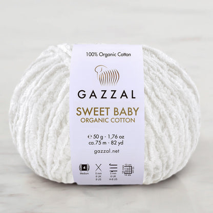 Gazzal Sweet Baby Organic Cotton Beyaz El Örgü İpi – 2600