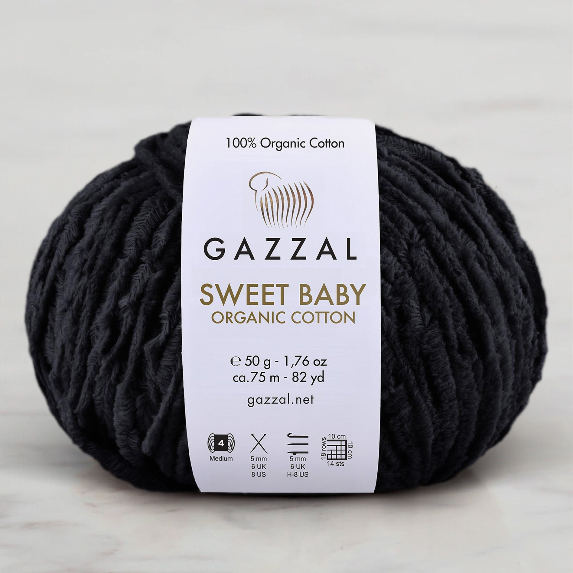 Gazzal Sweet Baby Organic Cotton Siyah El Örgü İpi – 2603