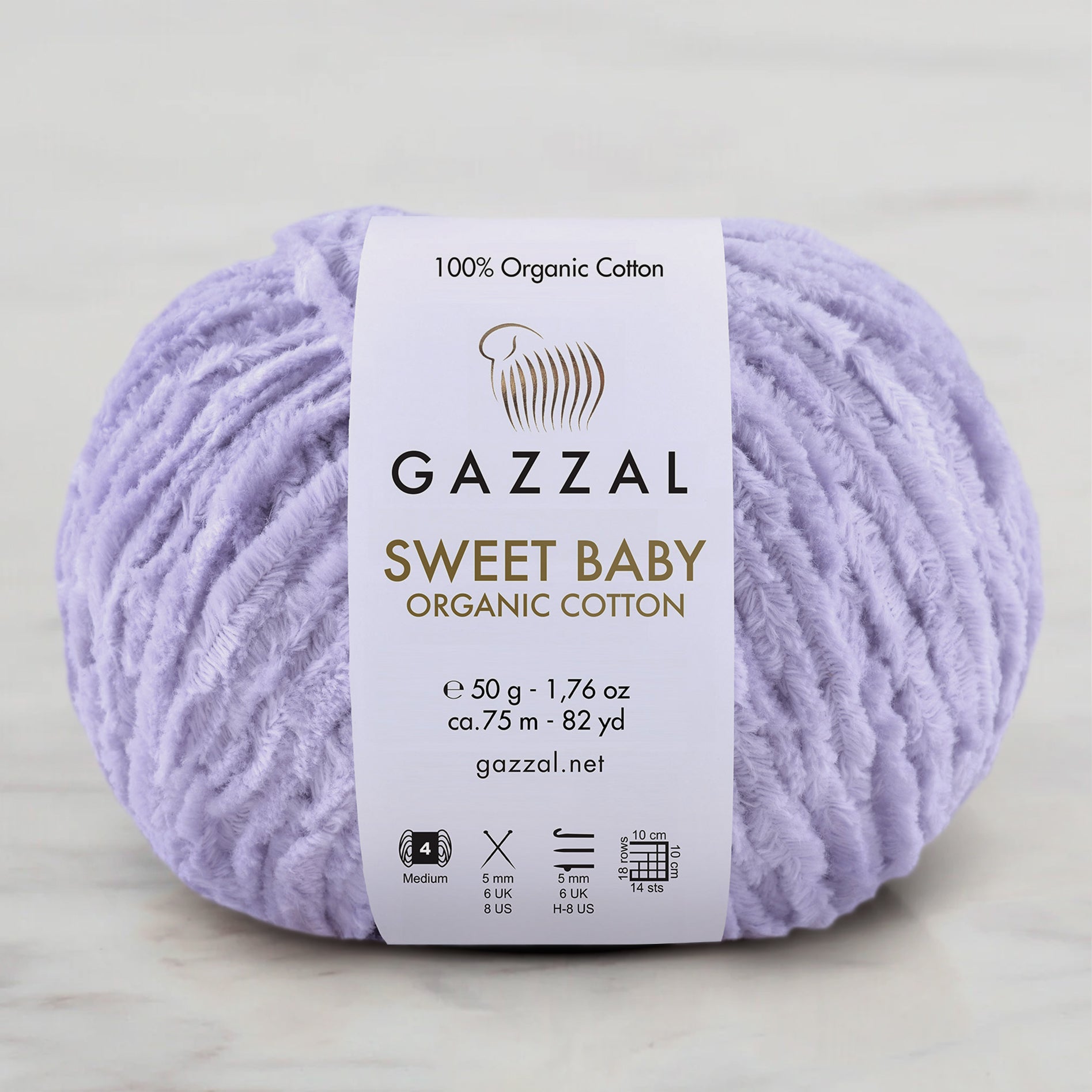 Gazzal Sweet Baby Organic Cotton Lila El Örgü İpi – 2614