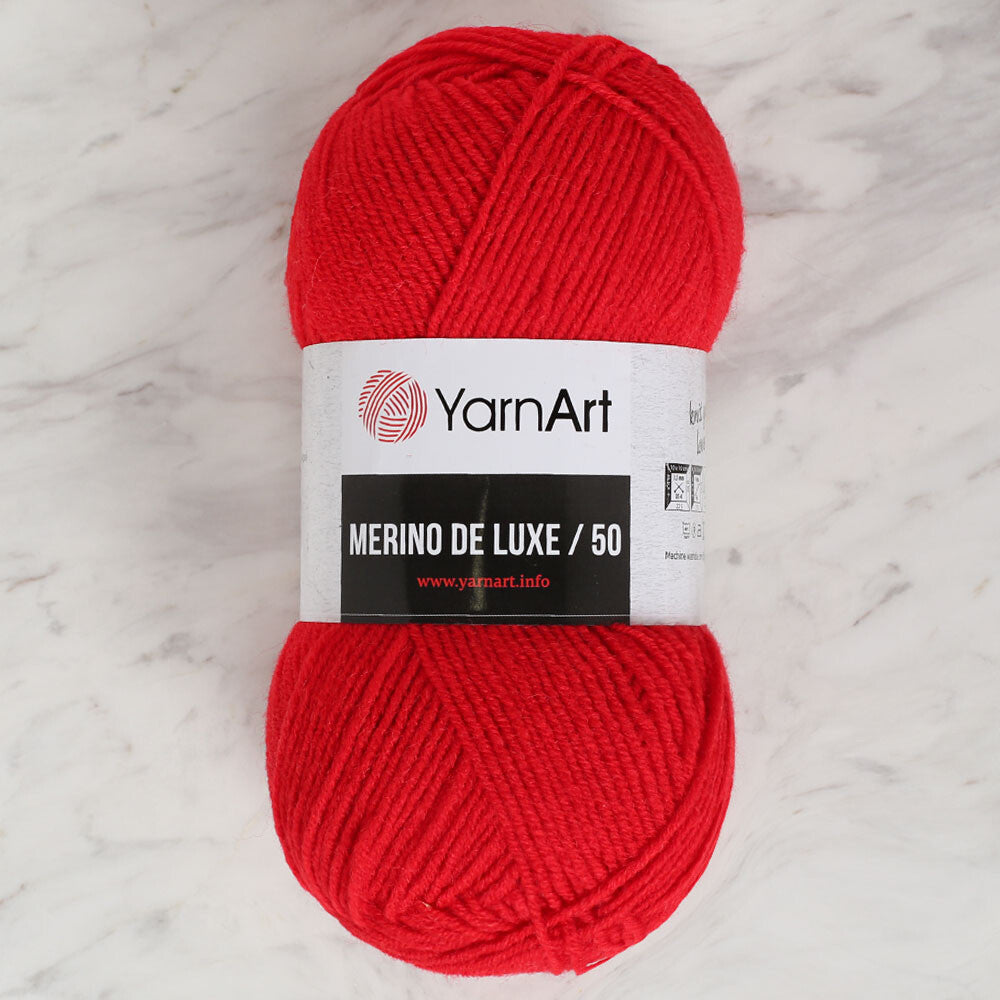 Yarnart Merino De Lüx 50 Kırmızı El Örgü İpi - 156