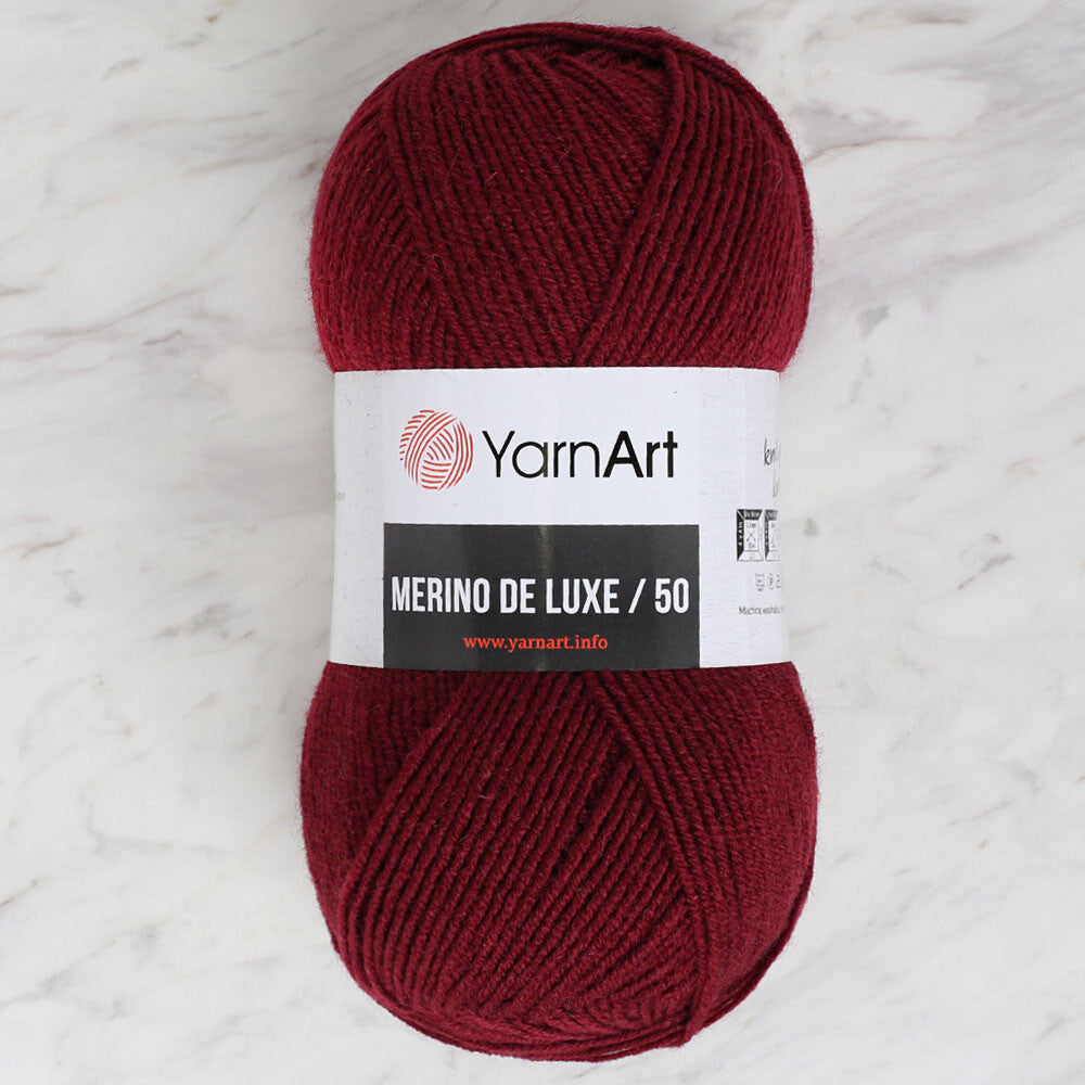 Yarnart Merino De Lüx 50 Bordo El Örgü İpi - 577