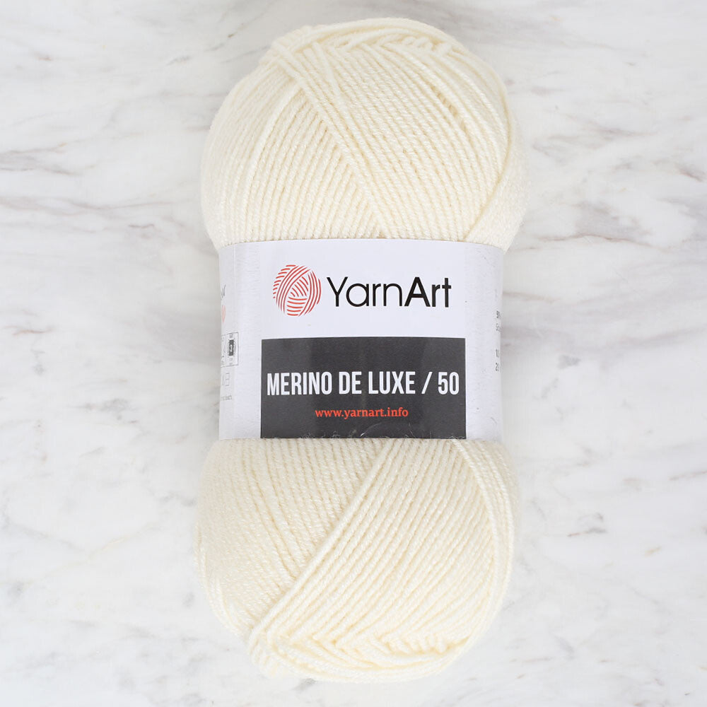 Yarnart Merino De Lüx 50 Krem El Örgü İpi - 502