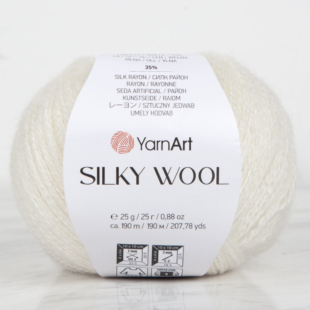 YarnArt SILKY WOOL Krem El Örgü İpi - 330