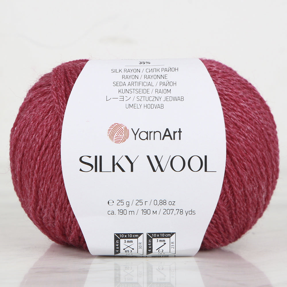 YarnArt SILKY WOOL Fuşya El Örgü İpi - 333