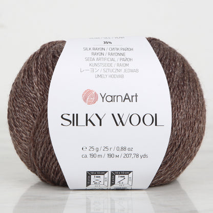 YarnArt SILKY WOOL Kahverengi El Örgü İpi - 336