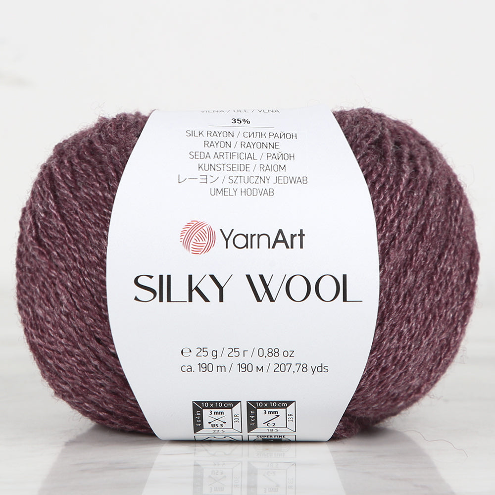 YarnArt SILKY WOOL Bordo El Örgü İpi - 344
