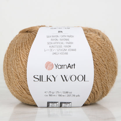 YarnArt SILKY WOOL Kahverengi El Örgü İpi - 345