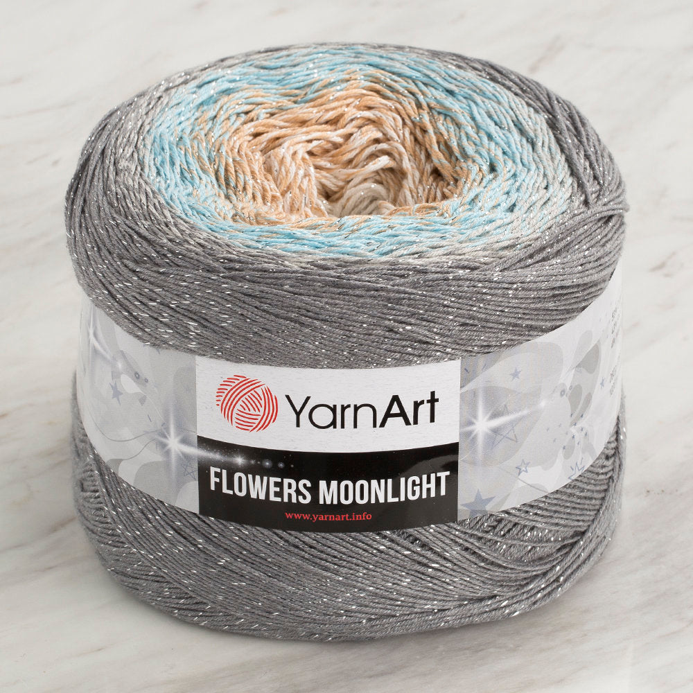 Yarnart Flowers Moonlight Simli Ebruli 260Gr El Örgü İpi - 3268