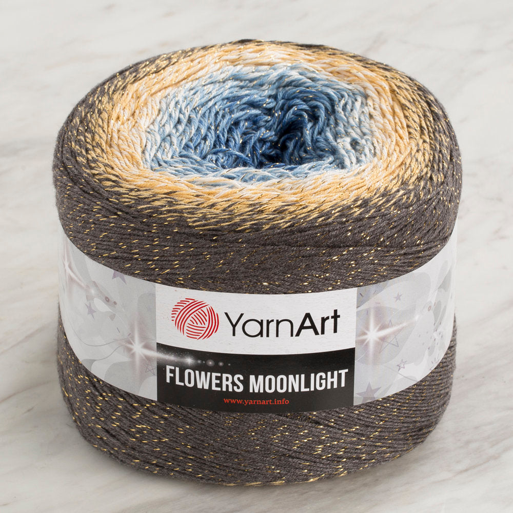 Yarnart Flowers Moonlight Simli Ebruli 260Gr El Örgü İpi - 3287