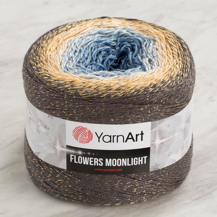 Yarnart Flowers Moonlight Simli Ebruli 260Gr El Örgü İpi 3287