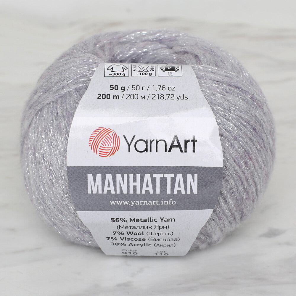 YarnArt Manhattan Gümüş Simli El Örgü İpi - 910