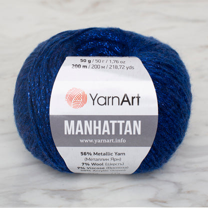YarnArt Manhattan Mavi Simli El Örgü İpi - 914 