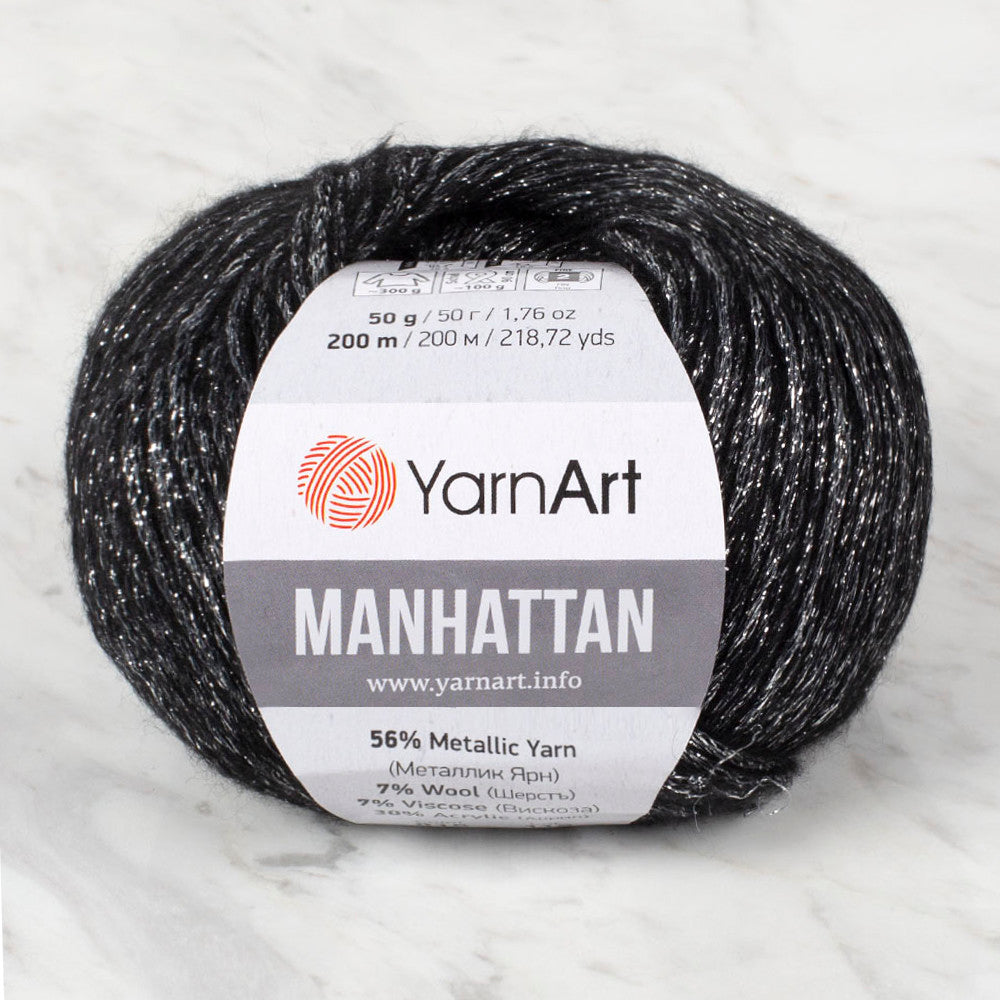 YarnArt Manhattan Antrasit Simli El Örgü İpi - 915