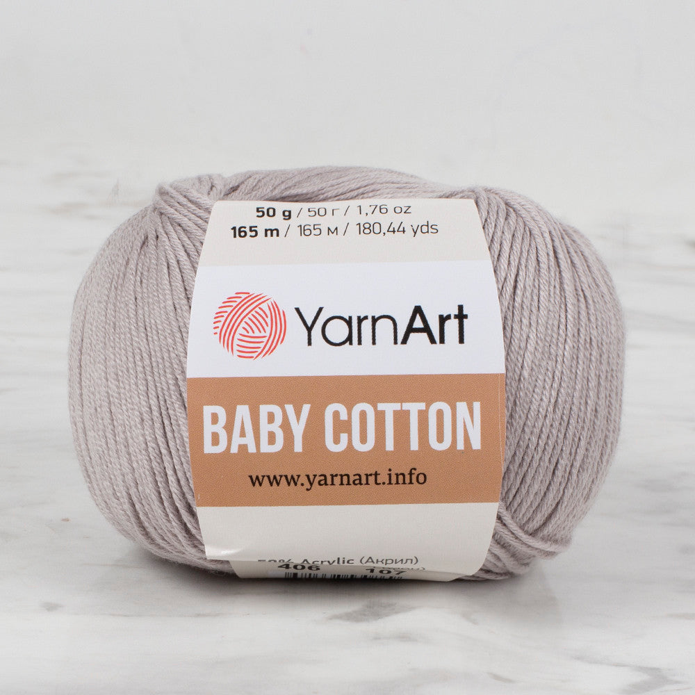 YarnArt Baby Cotton Gri El Örgü İpi - 406