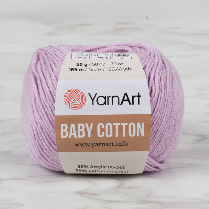 YarnArt Baby Cotton Açık Lila El Örgü İpi - 416