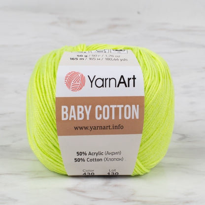 YarnArt Baby Cotton Neon Sarı El Örgü İpi - 430