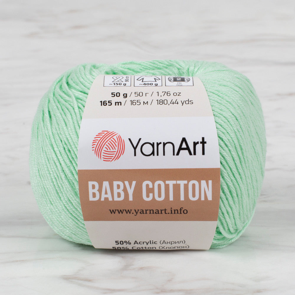 YarnArt Baby Cotton Açık Yeşil El Örgü İpi - 435