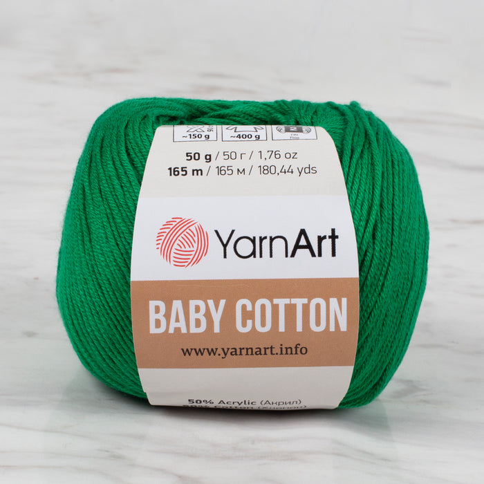 YarnArt Baby Cotton Yeşil El Örgü İpi - 442