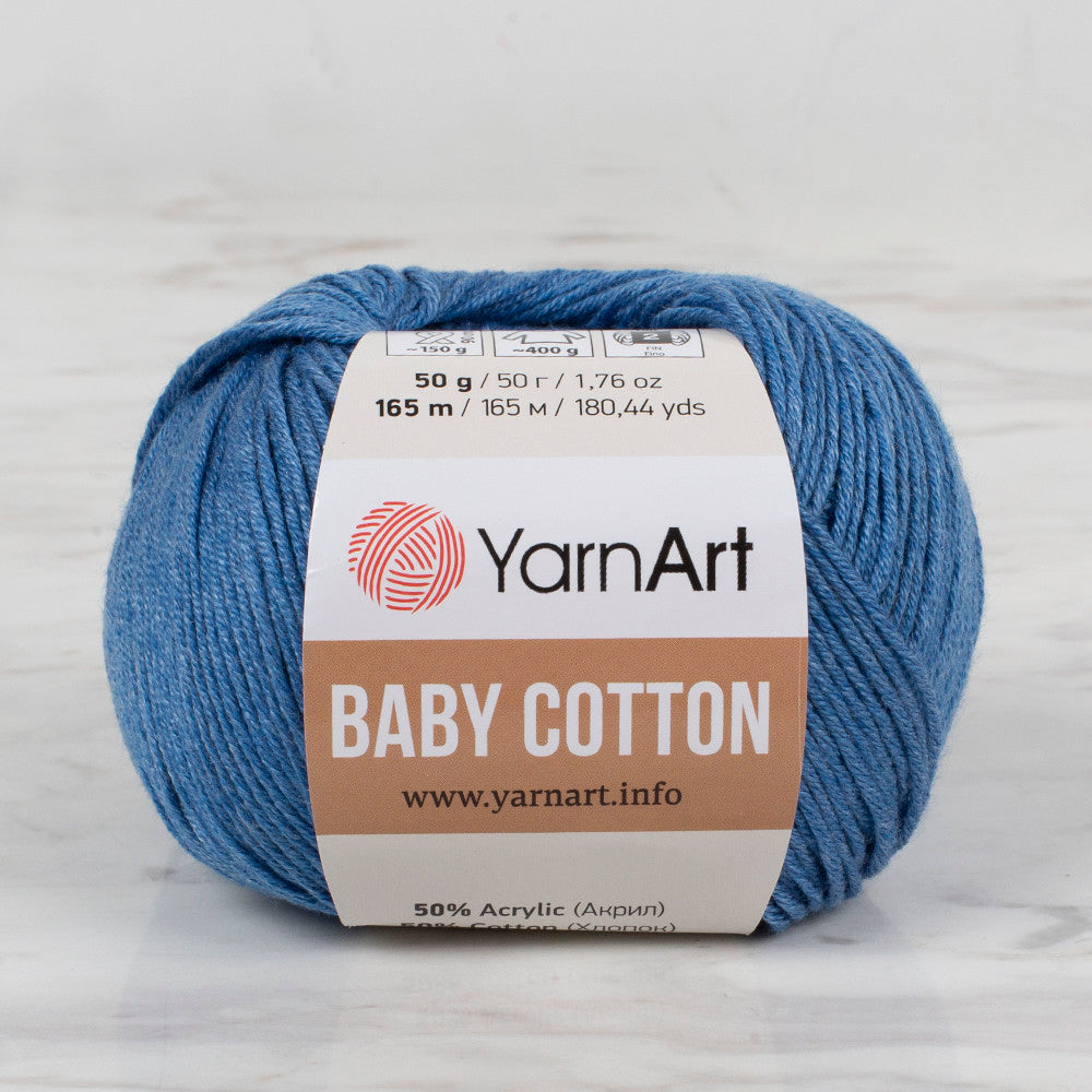 YarnArt Baby Cotton Mavi El Örgü İpi - 447