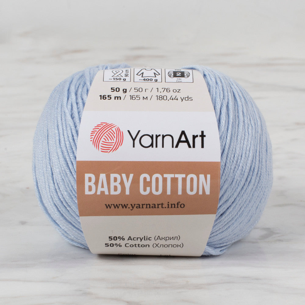 YarnArt Baby Cotton Açık Mavi El Örgü İpi - 450