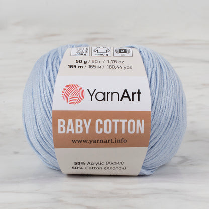 YarnArt Baby Cotton Açık Mavi El Örgü İpi - 450