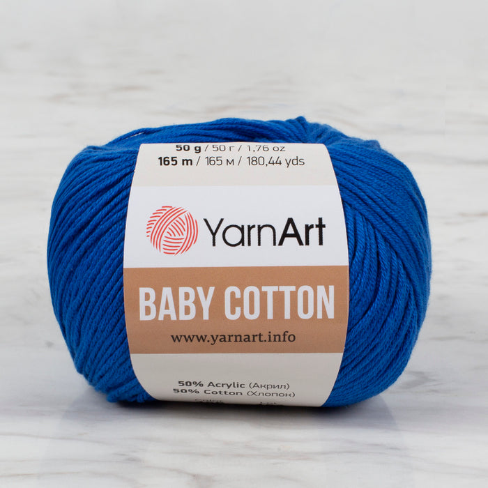 YarnArt Baby Cotton Saks Mavi El Örgü İpi - 456