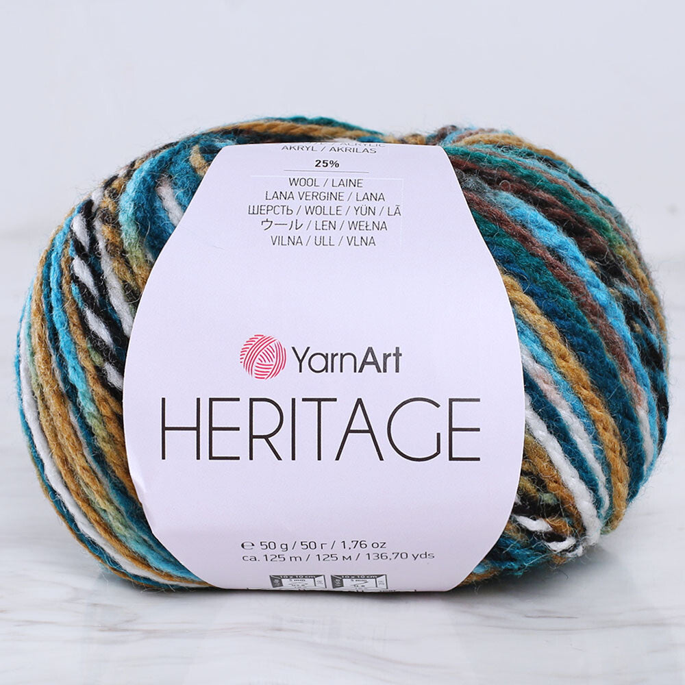 YarnArt Heritage Variegated Wool Yarn – 25% Wool, 75% Acrylic, Medium Weight For Knitting & Crochet (125m / 50g Skein) - View #12