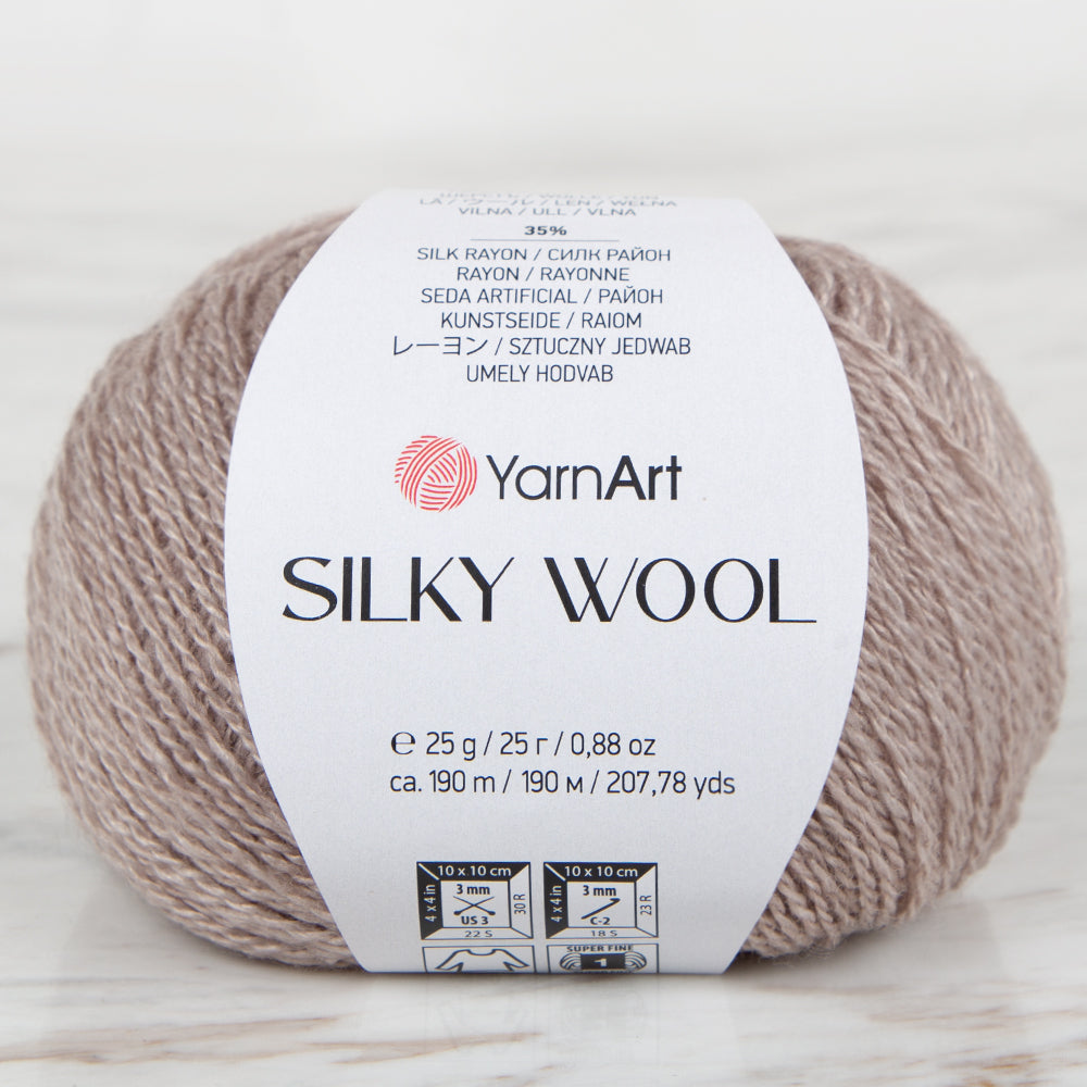 YarnArt SILKY WOOL Açık Bej El Örgü İpi - 348
