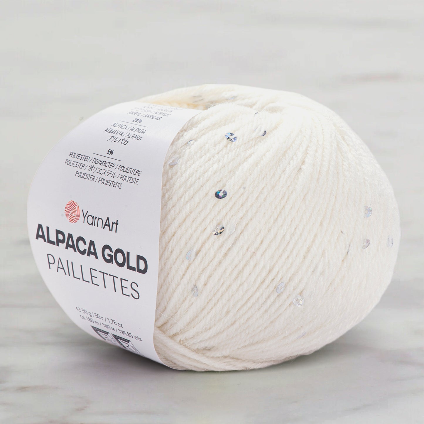 Yarnart Alpaca Gold Paillettes Krem El Örgü İpi - 9301