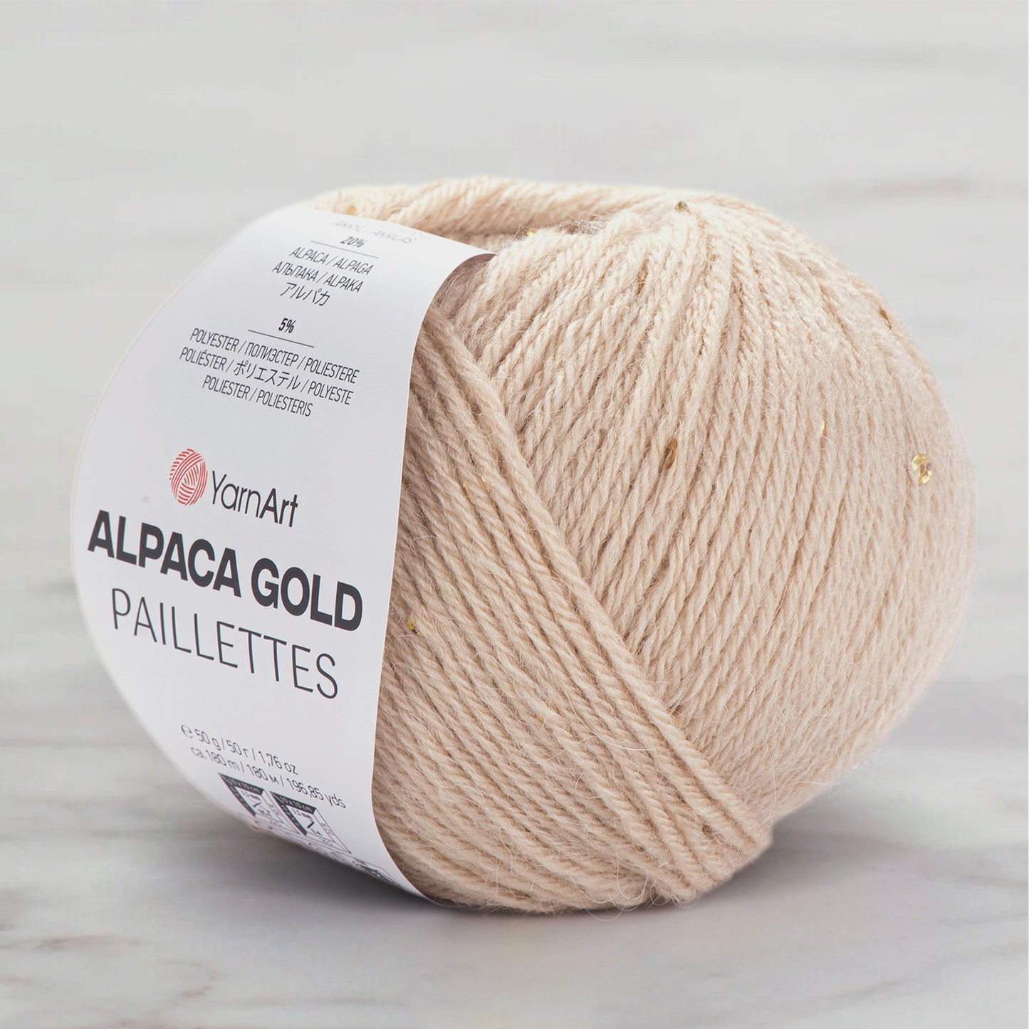 Yarnart Alpaca Gold Paillettes Bej El Örgü İpi - 9302