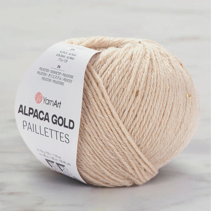 Yarnart Alpaca Gold Paillettes Bej El Örgü İpi - 9302