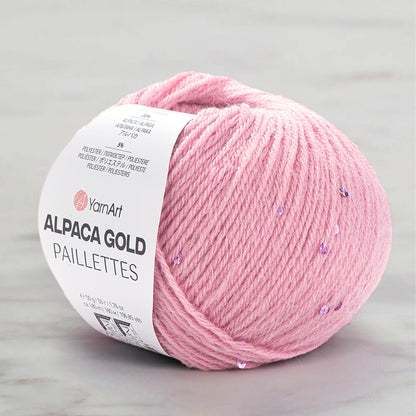 Alpaca Gold Paillettes Pembe El Örgü İpi - 9306