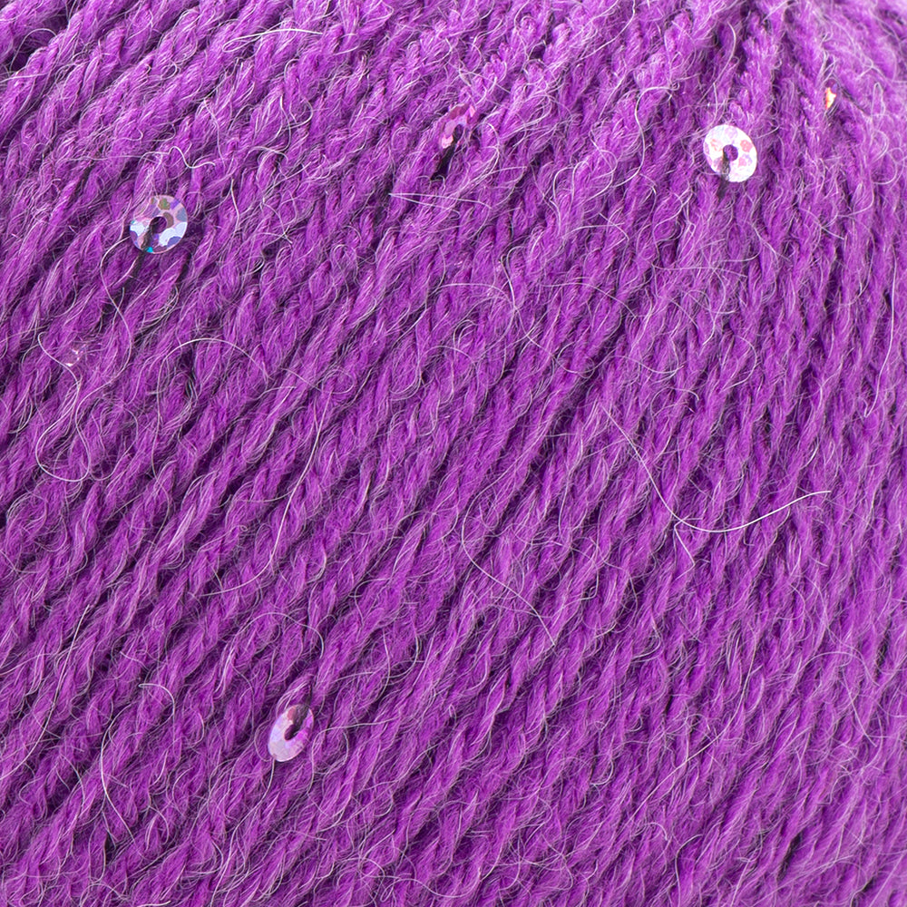 Alpaca Gold Paillettes Mor El Örgü İpi - 9308