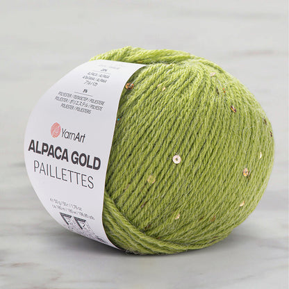 Alpaca Gold Paillettes Yeşil El Örgü İpi - 9310