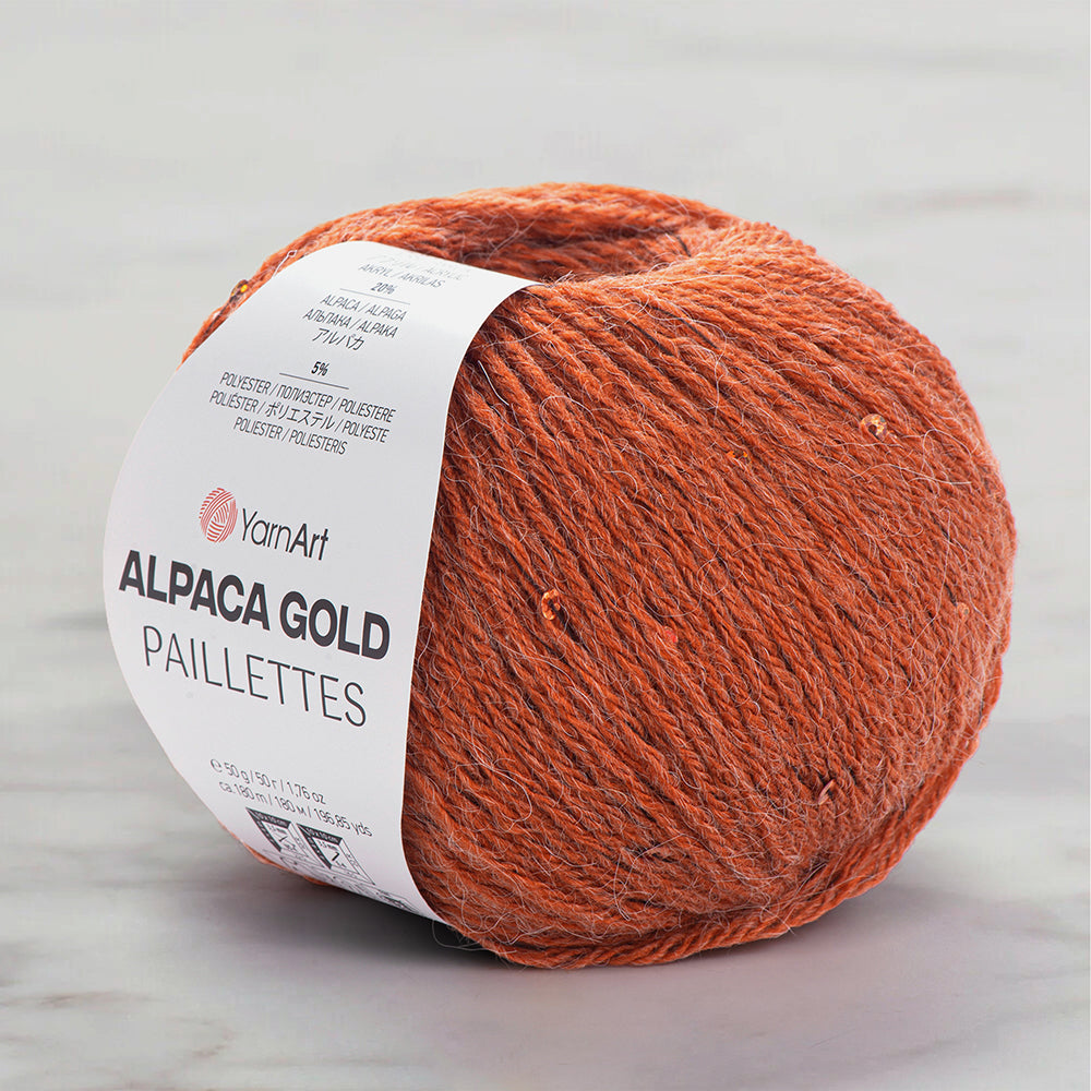 Alpaca Gold Paillettes Tarçın El Örgü İpşi - 9312