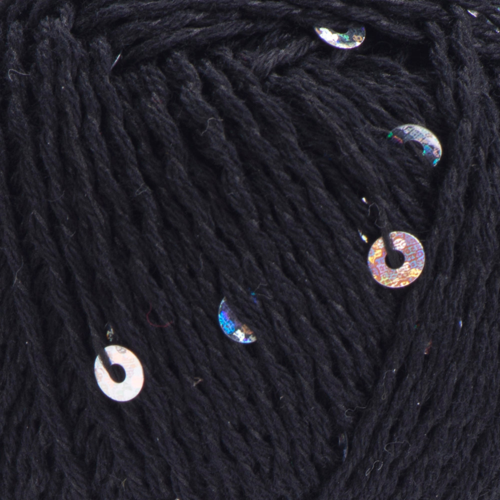 Yarnart Cotton Gold Paillettes Siyah El Örgü İpi - 7101