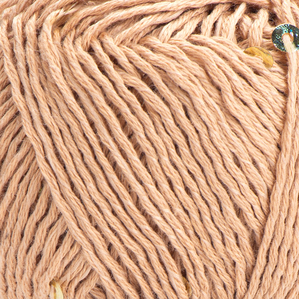 Yarnart Cotton Gold Paillettes Bej -El Örgü İpi - 7105