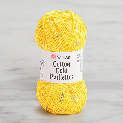 Yarnart Cotton Gold Paillettes Sarı El Örgü İpi - 7106