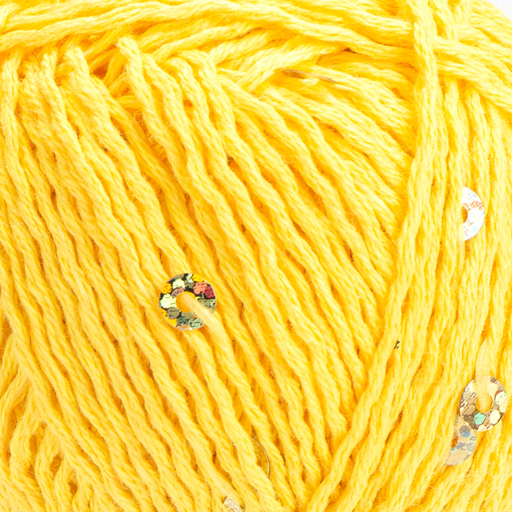Yarnart Cotton Gold Paillettes Sarı El Örgü İpi - 7106
